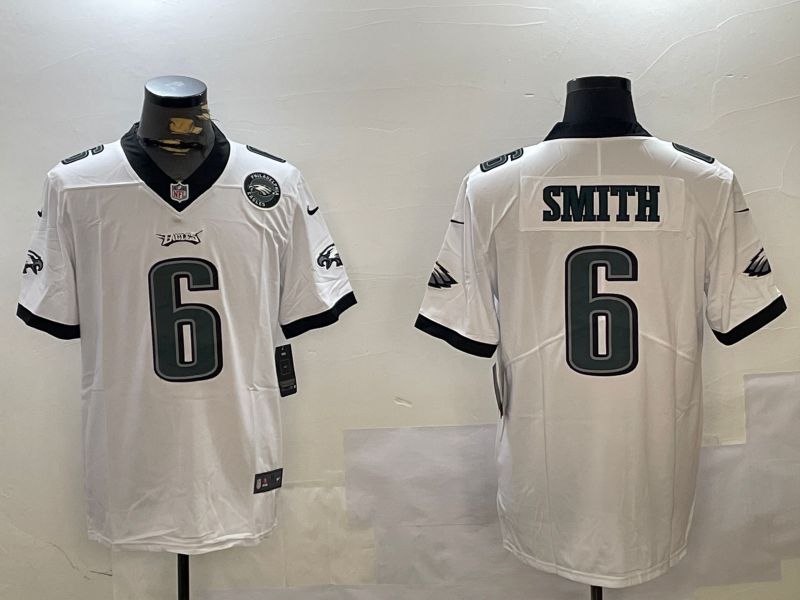 Men Philadelphia Eagles #6 Smith White Second generation 2024 Nike Limited NFL Jersey style 3->philadelphia eagles->NFL Jersey